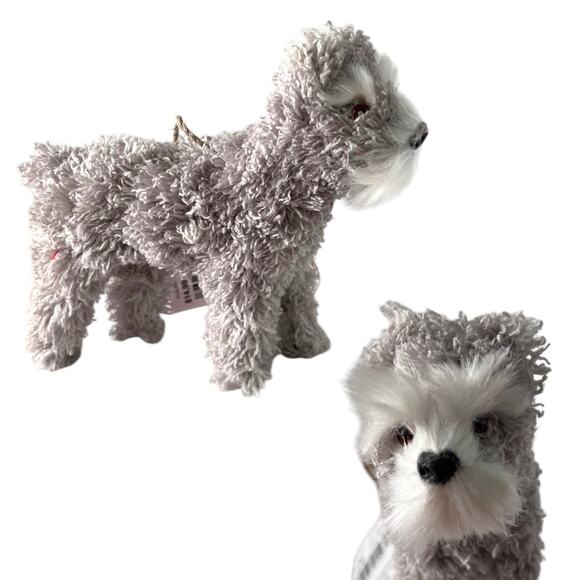 Other - Dog Christmas Ornament Grey Faux Fur Snauzer Holidays Home Decor